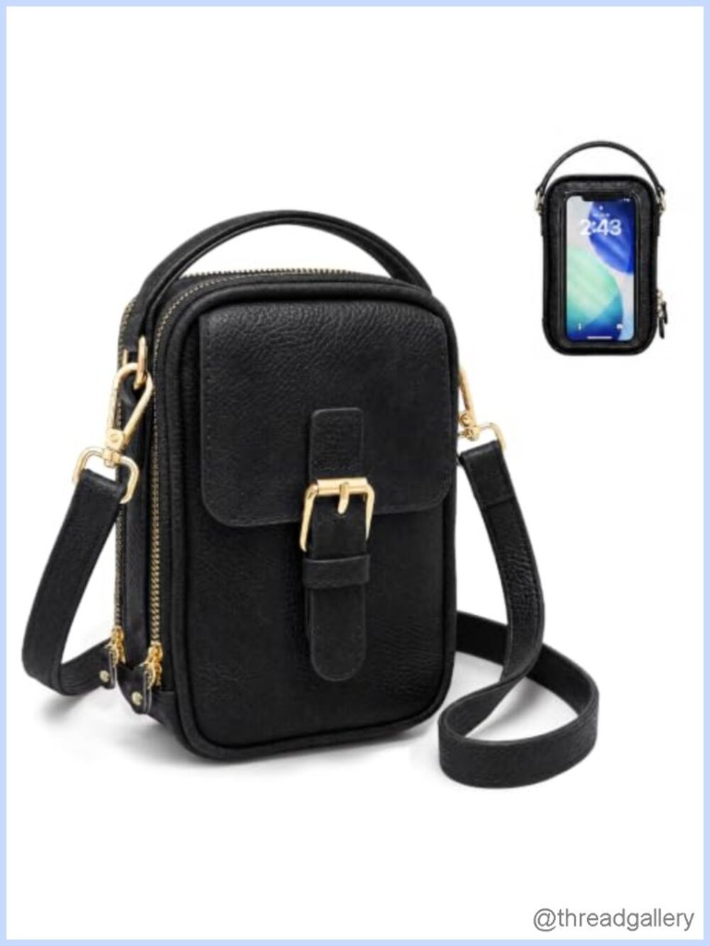 Touchscreen Crossbody Phone Purse PU Leather RFID Wallet